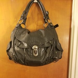 Francesco Biasia black leather hobo bag